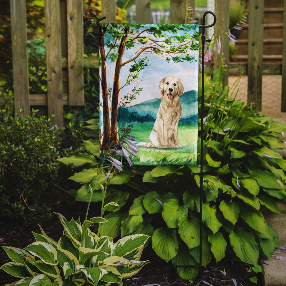 Under the Tree Golden Retriever Garden Flag Mailbox Decorative Yard Banner Outside Patio Artwork for Flower Beds, Garden Size, Multicolor