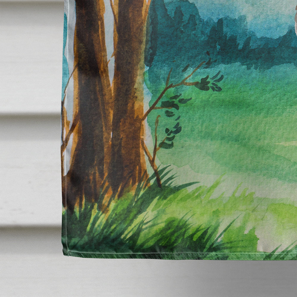 Under the Tree Catahoula Leopard Dog House Flag 28x40 Porch Sleeve Pole Decorative Outside Yard Banner Artwork Wall Hanging, Polyester