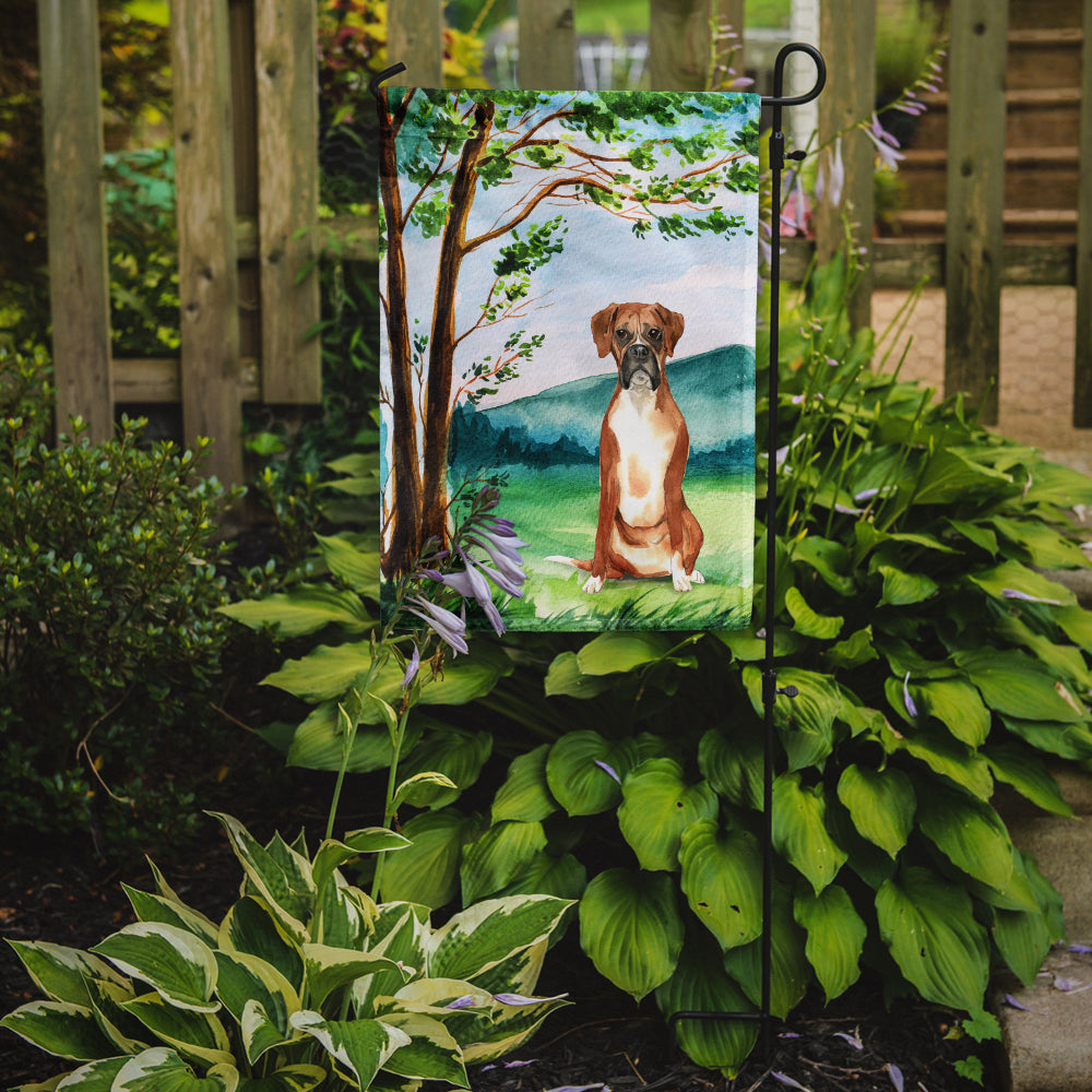 Under the Tree Boxer Garden Flag Mailbox Decorative Yard Banner Outside Patio Artwork for Flower Beds, Garden Size, Multicolor