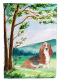 Under the Tree Basset Hound Garden Flag Mailbox Decorative Yard Banner Outside Patio Artwork for Flower Beds, Garden Size, Multicolor