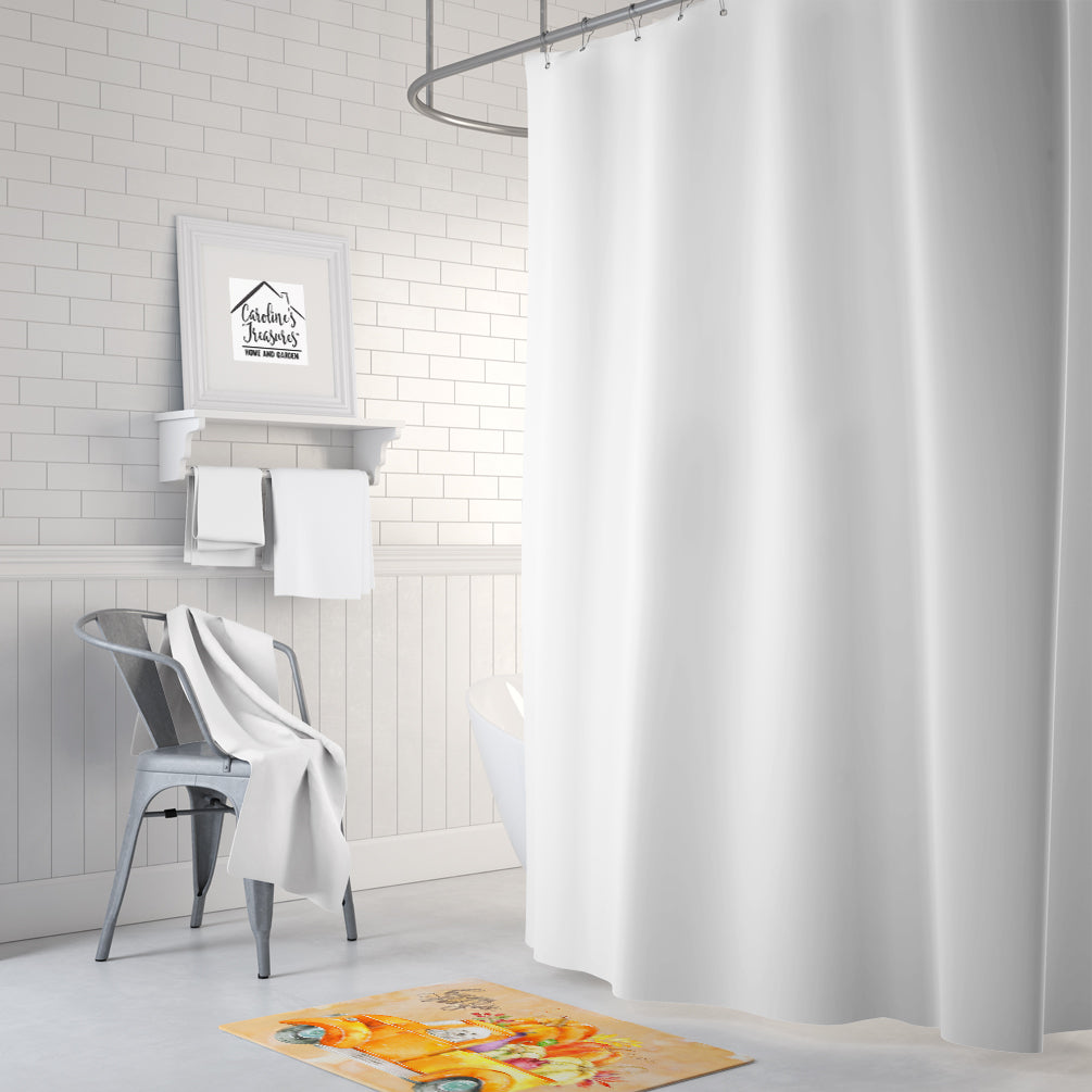Fall Harvest Bichon Frisé Memory Foam Kitchen Mat Machine Washable Anti-Fatigue Cushion Comfort Bath or Kitchen Rug