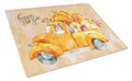Fall Harvest Sheltie Cutting Board Tempered Glass Kitchen Cutting Surface, Heat Resistant Chopping, Non-Slip Feet, Food Prep & Serving
