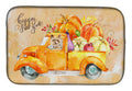 Fall Harvest Yorkshire Terrier Dish Drying Mat Absorbent Dish Drying Mat Pad for Kitchen Counter Dish Drainer Mat for Countertop, 14 x 21", Multicolor