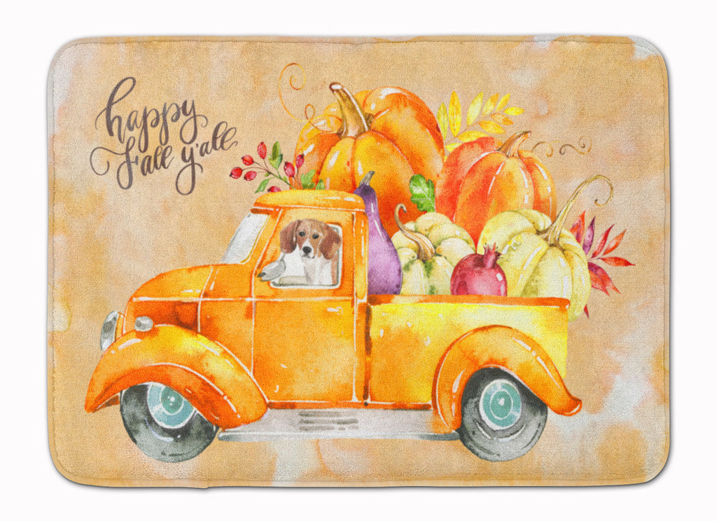 Fall Harvest Beagle Memory Foam Kitchen Mat Machine Washable Anti-Fatigue Cushion Comfort Bath or Kitchen Rug
