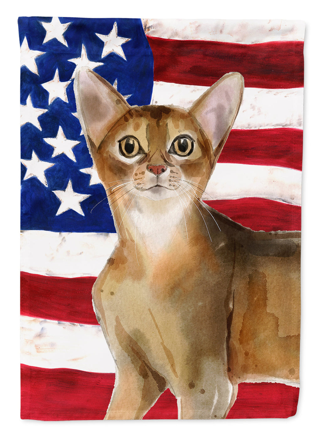 Abyssinian American Flag Garden Flag Mailbox Decorative Yard Banner Outside Patio Artwork for Flower Beds, Garden Size, Multicolor