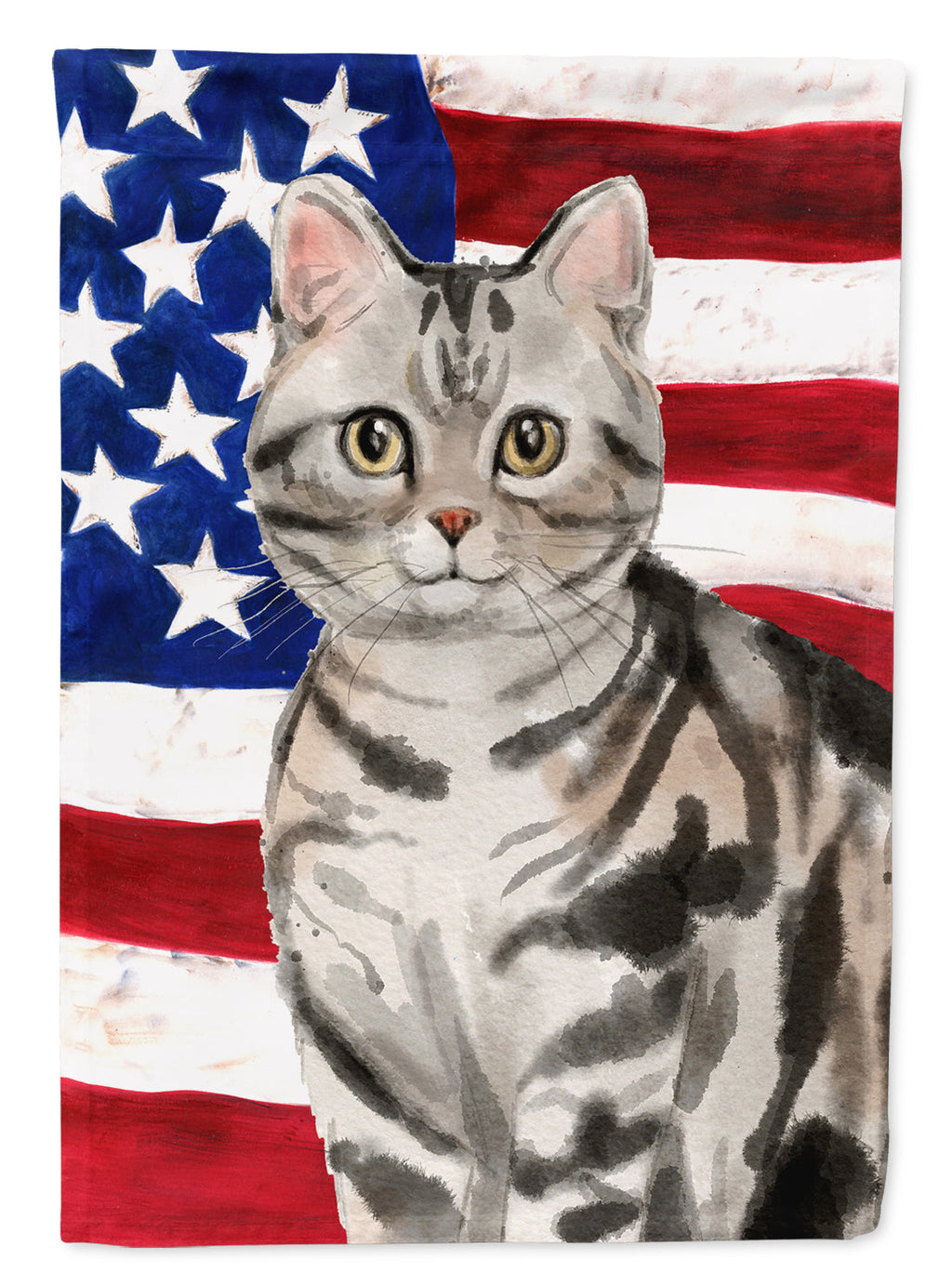 American Shorthair American Flag Garden Flag Mailbox Decorative Yard Banner Outside Patio Artwork for Flower Beds, Garden Size, Multicolor