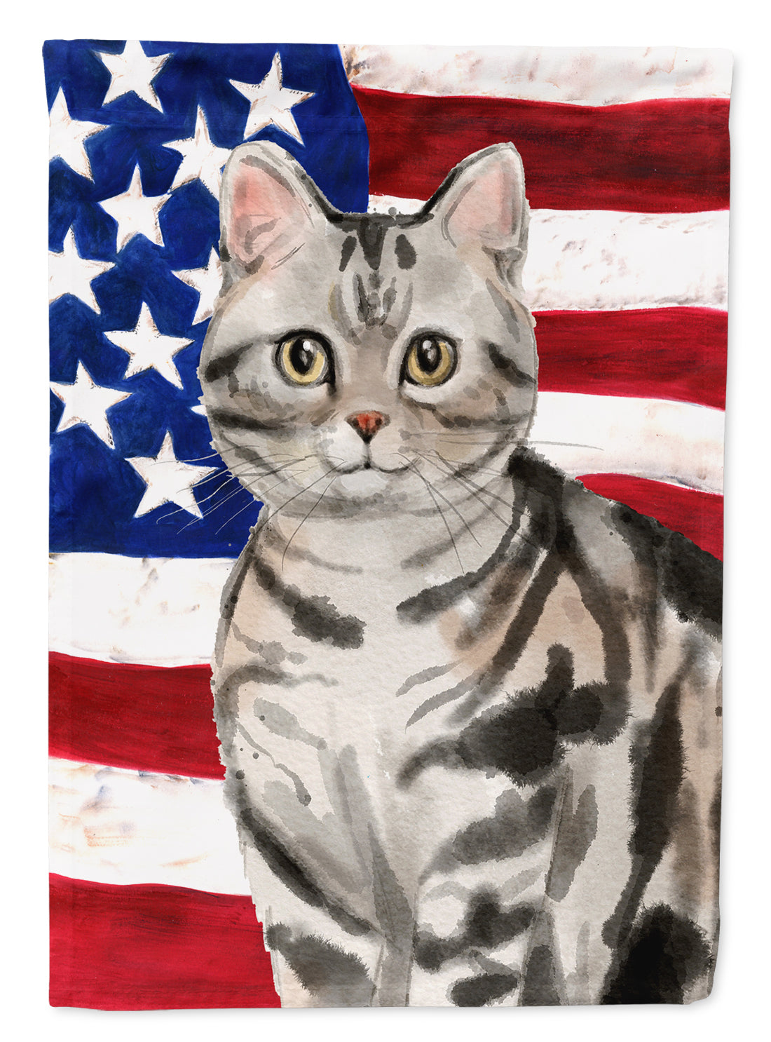 American Shorthair American Flag Garden Flag Mailbox Decorative Yard Banner Outside Patio Artwork for Flower Beds, Garden Size, Multicolor
