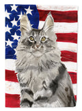 Maine Coon American Flag Garden Flag Mailbox Decorative Yard Banner Outside Patio Artwork for Flower Beds, Garden Size, Multicolor