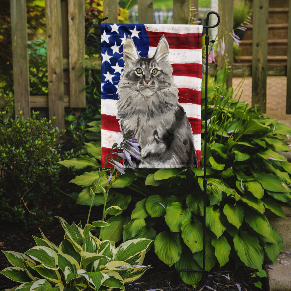 Maine Coon American Flag Garden Flag Mailbox Decorative Yard Banner Outside Patio Artwork for Flower Beds, Garden Size, Multicolor