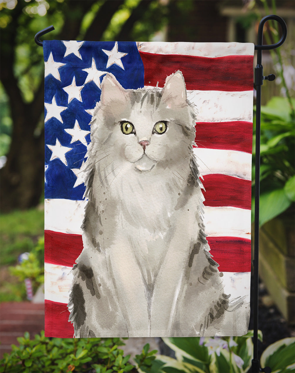 Ragamuffin American Flag Garden Flag Mailbox Decorative Yard Banner Outside Patio Artwork for Flower Beds, Garden Size, Multicolor