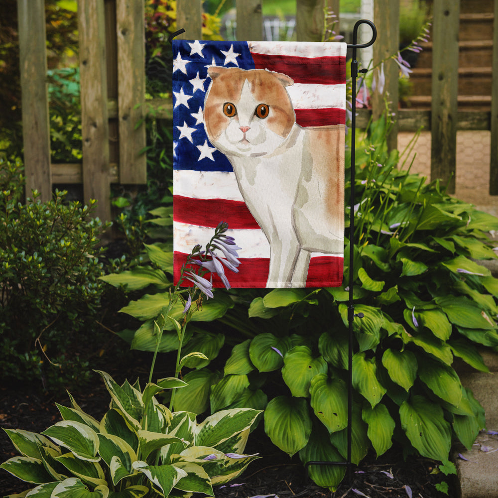 Scottish Fold American Flag Garden Flag Mailbox Decorative Yard Banner Outside Patio Artwork for Flower Beds, Garden Size, Multicolor
