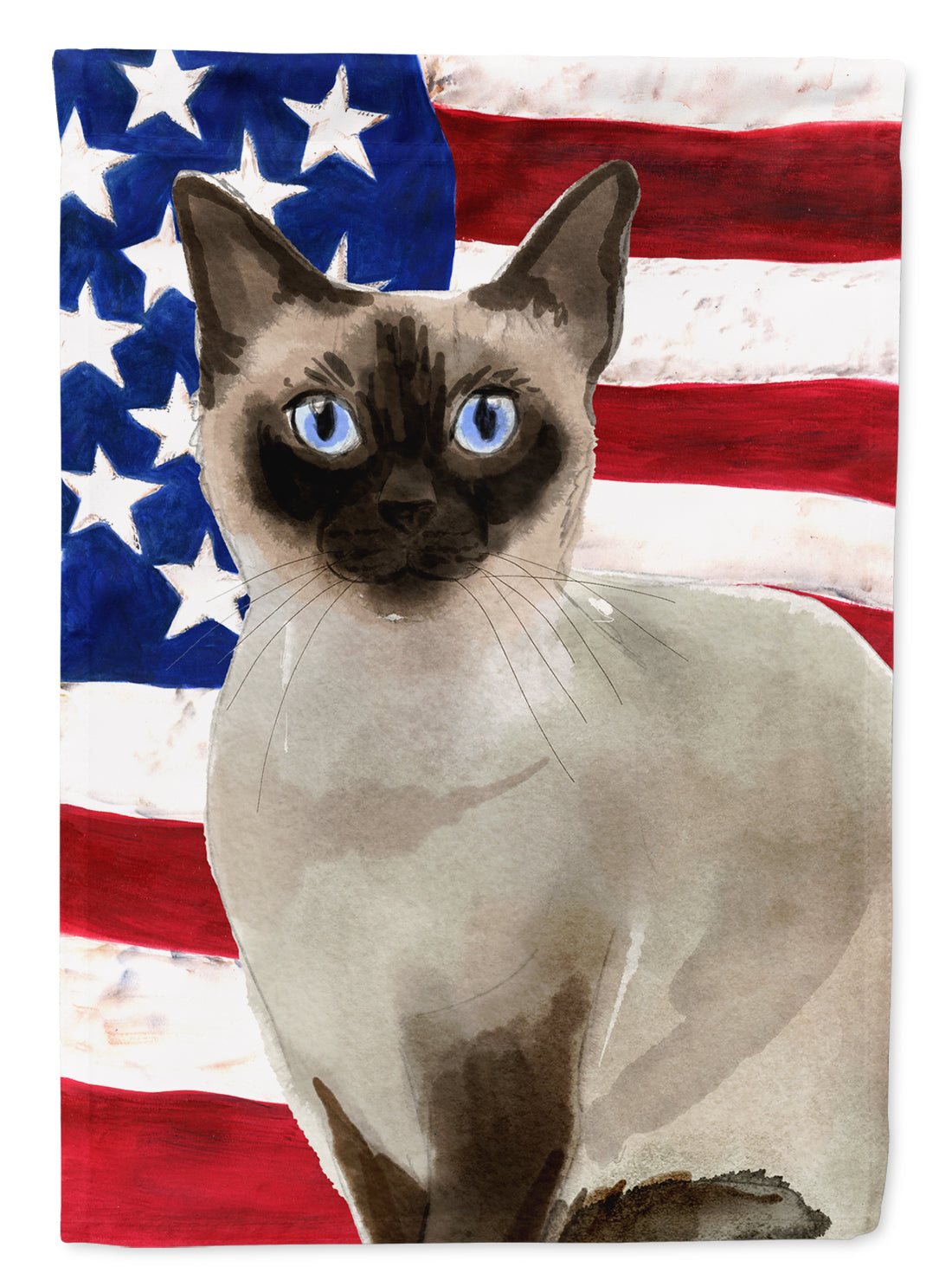 Siamese American Flag Garden Flag Mailbox Decorative Yard Banner Outside Patio Artwork for Flower Beds, Garden Size, Multicolor