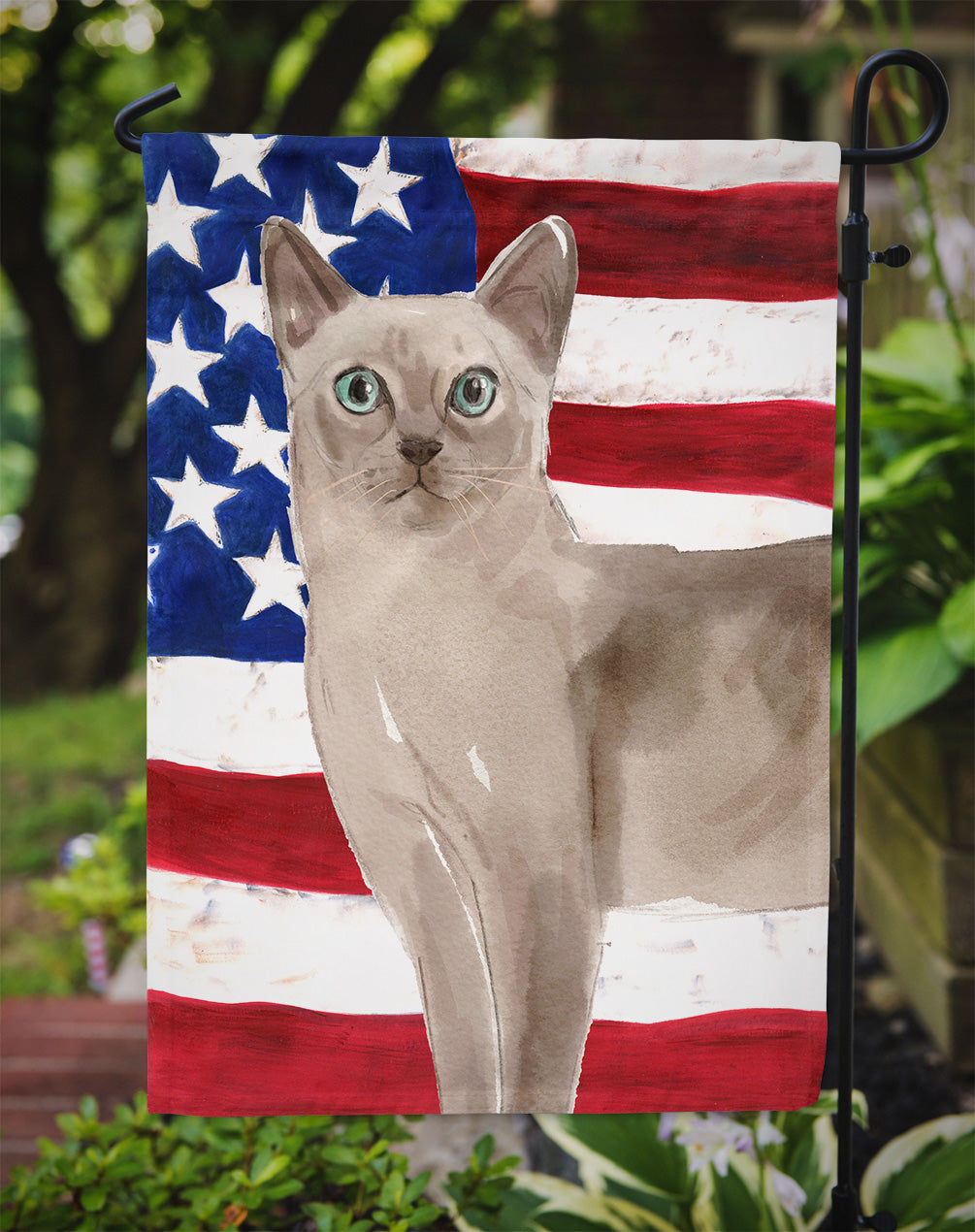 Tonkinese American Flag Garden Flag Mailbox Decorative Yard Banner Outside Patio Artwork for Flower Beds, Garden Size, Multicolor