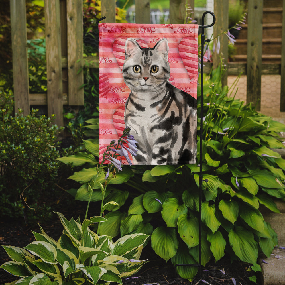 American Shorthair Cat Love Garden Flag Mailbox Decorative Yard Banner Outside Patio Artwork for Flower Beds, Garden Size, Multicolor