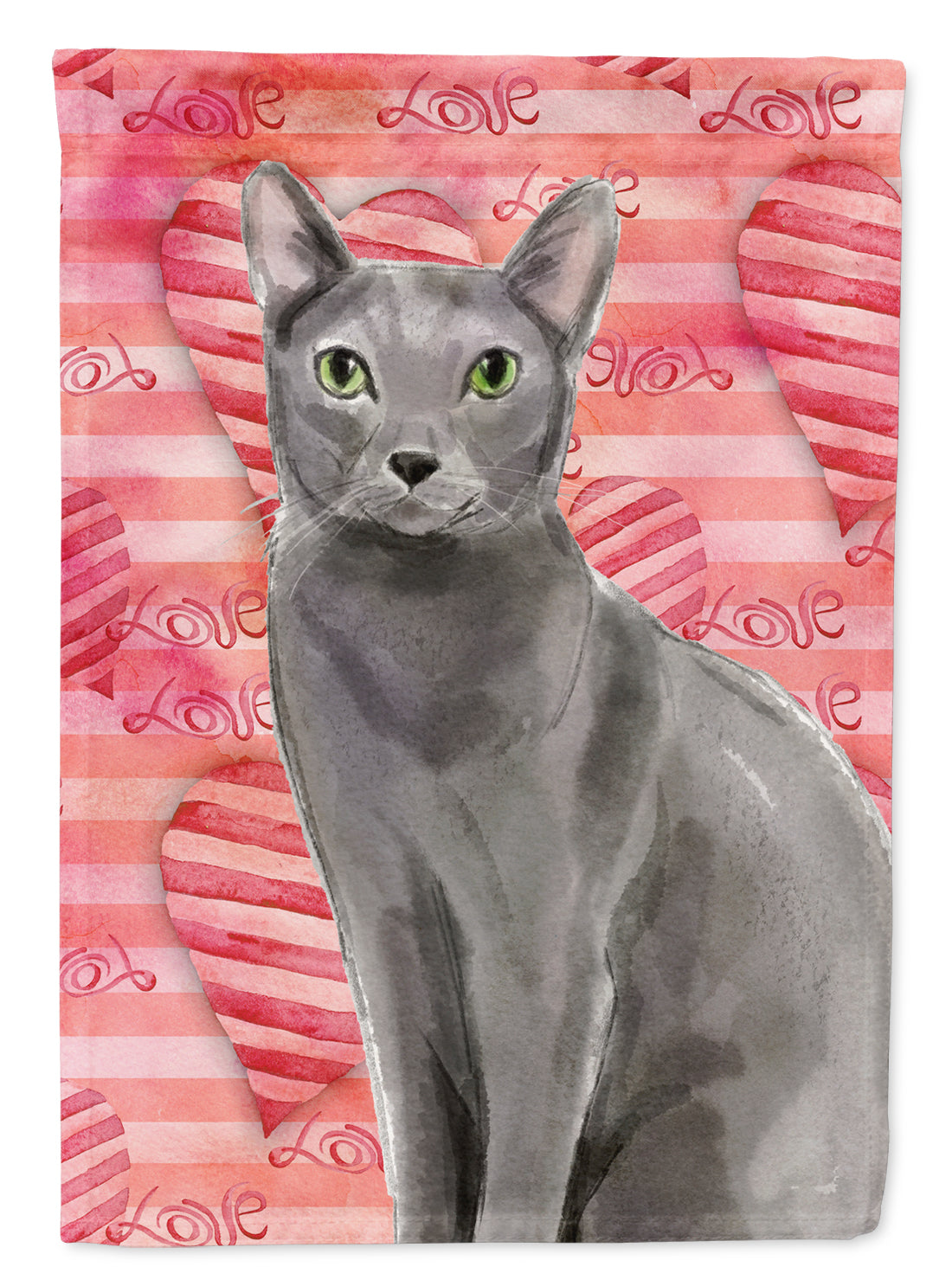 Blue Russian Cat Love Garden Flag Mailbox Decorative Yard Banner Outside Patio Artwork for Flower Beds, Garden Size, Multicolor