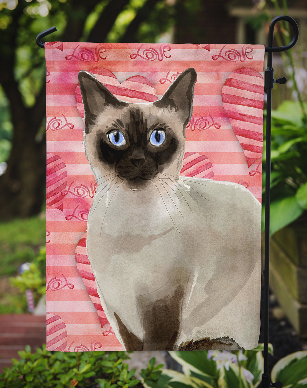 Siamese Cat Love Garden Flag Mailbox Decorative Yard Banner Outside Patio Artwork for Flower Beds, Garden Size, Multicolor