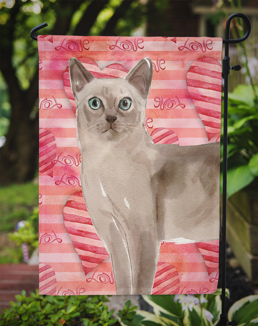 Tonkinese Cat Love Garden Flag Mailbox Decorative Yard Banner Outside Patio Artwork for Flower Beds, Garden Size, Multicolor