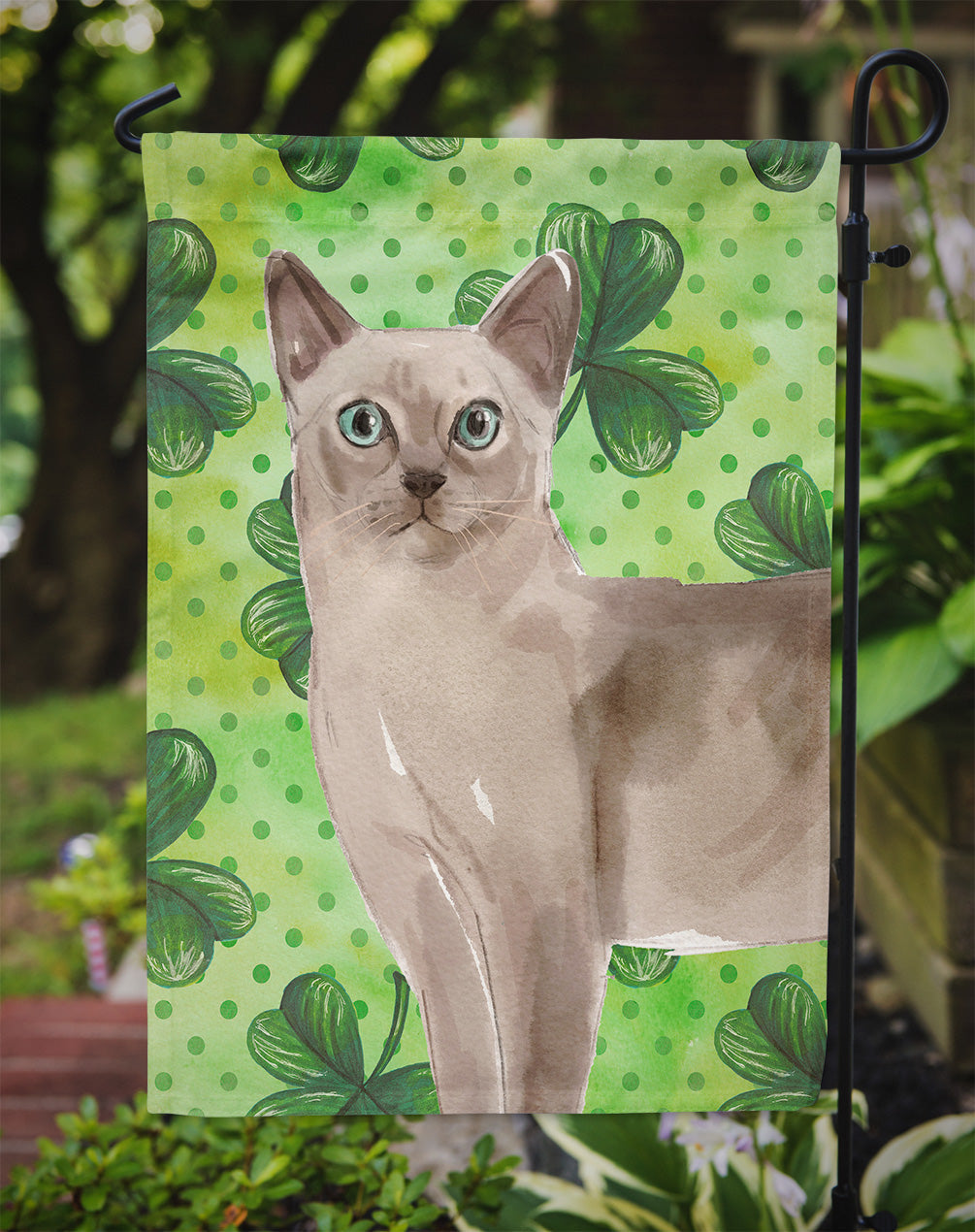 Tonkinese Shamrock Garden Flag Mailbox Decorative Yard Banner Outside Patio Artwork for Flower Beds, Garden Size, Multicolor