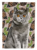 British Shorthair Pine Cones Garden Flag Mailbox Decorative Yard Banner Outside Patio Artwork for Flower Beds, Garden Size, Multicolor