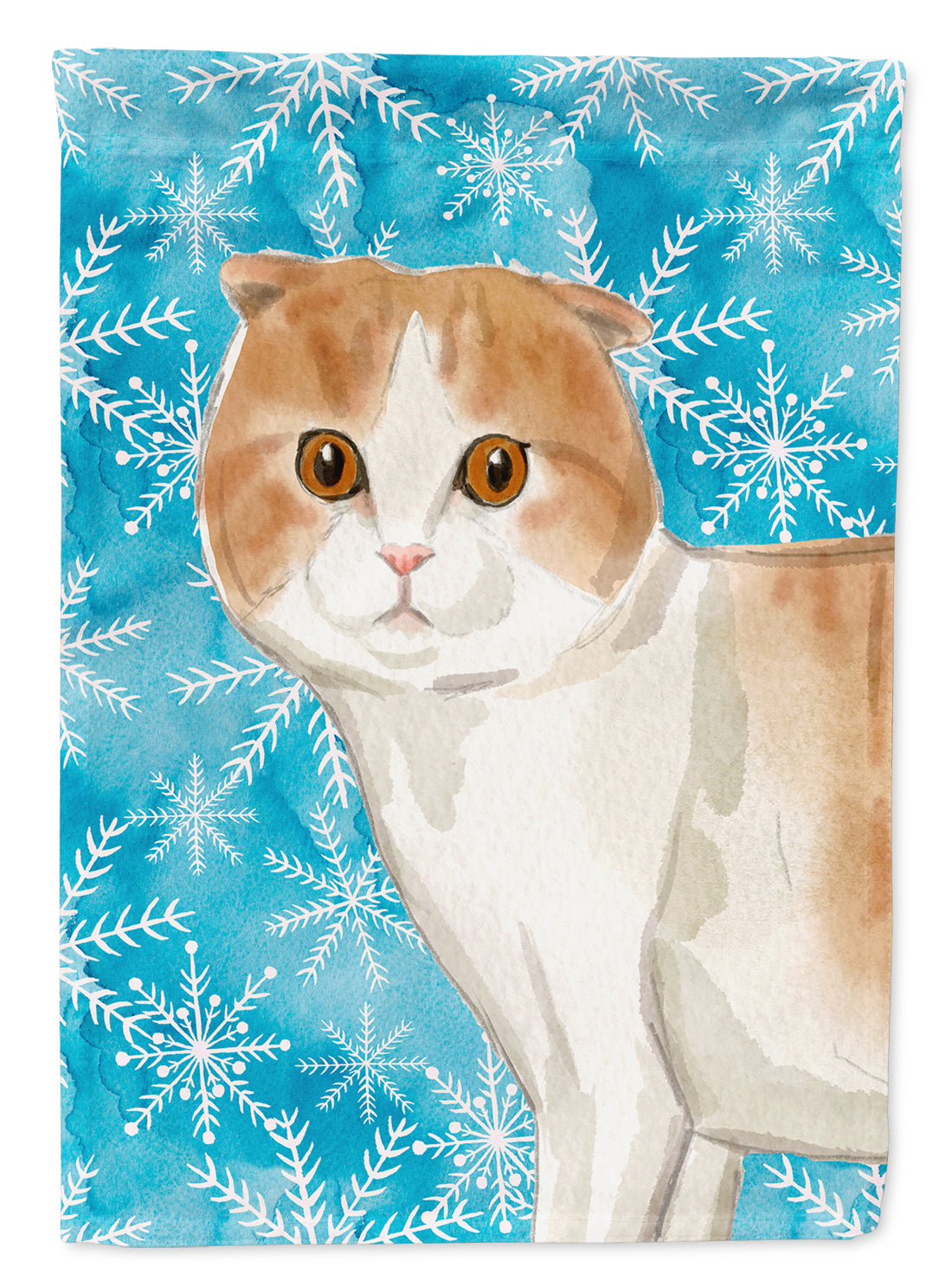 Scottish Fold Winter Snowflake Garden Flag Mailbox Decorative Yard Banner Outside Patio Artwork for Flower Beds, Garden Size, Multicolor