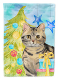 American Shorthair Brown Tabby Christmas Presents Garden Flag Mailbox Decorative Yard Banner Outside Patio Artwork for Flower Beds, Garden Size, Multicolor