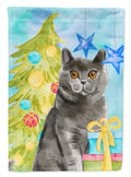 British Shorthair Christmas Presents Garden Flag Mailbox Decorative Yard Banner Outside Patio Artwork for Flower Beds, Garden Size, Multicolor