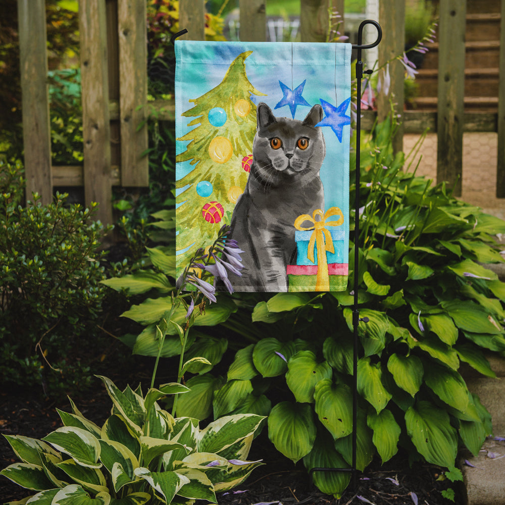 British Shorthair Christmas Presents Garden Flag Mailbox Decorative Yard Banner Outside Patio Artwork for Flower Beds, Garden Size, Multicolor