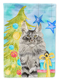 Maine Coon Christmas Presents Garden Flag Mailbox Decorative Yard Banner Outside Patio Artwork for Flower Beds, Garden Size, Multicolor
