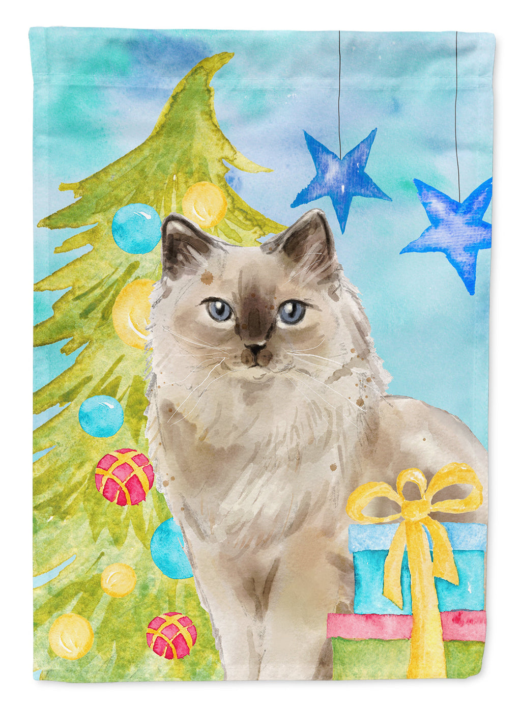 Ragdoll Christmas Presents Garden Flag Mailbox Decorative Yard Banner Outside Patio Artwork for Flower Beds, Garden Size, Multicolor