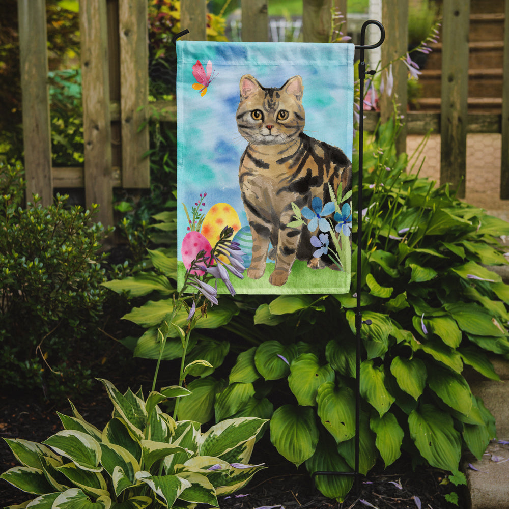 American Shorthair Brown Tabby Easter Eggs Garden Flag Mailbox Decorative Yard Banner Outside Patio Artwork for Flower Beds, Garden Size, Multicolor