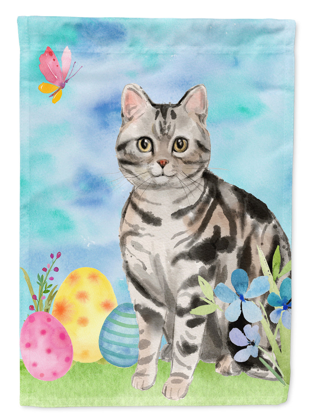American Shorthair Easter Eggs Garden Flag Mailbox Decorative Yard Banner Outside Patio Artwork for Flower Beds, Garden Size, Multicolor
