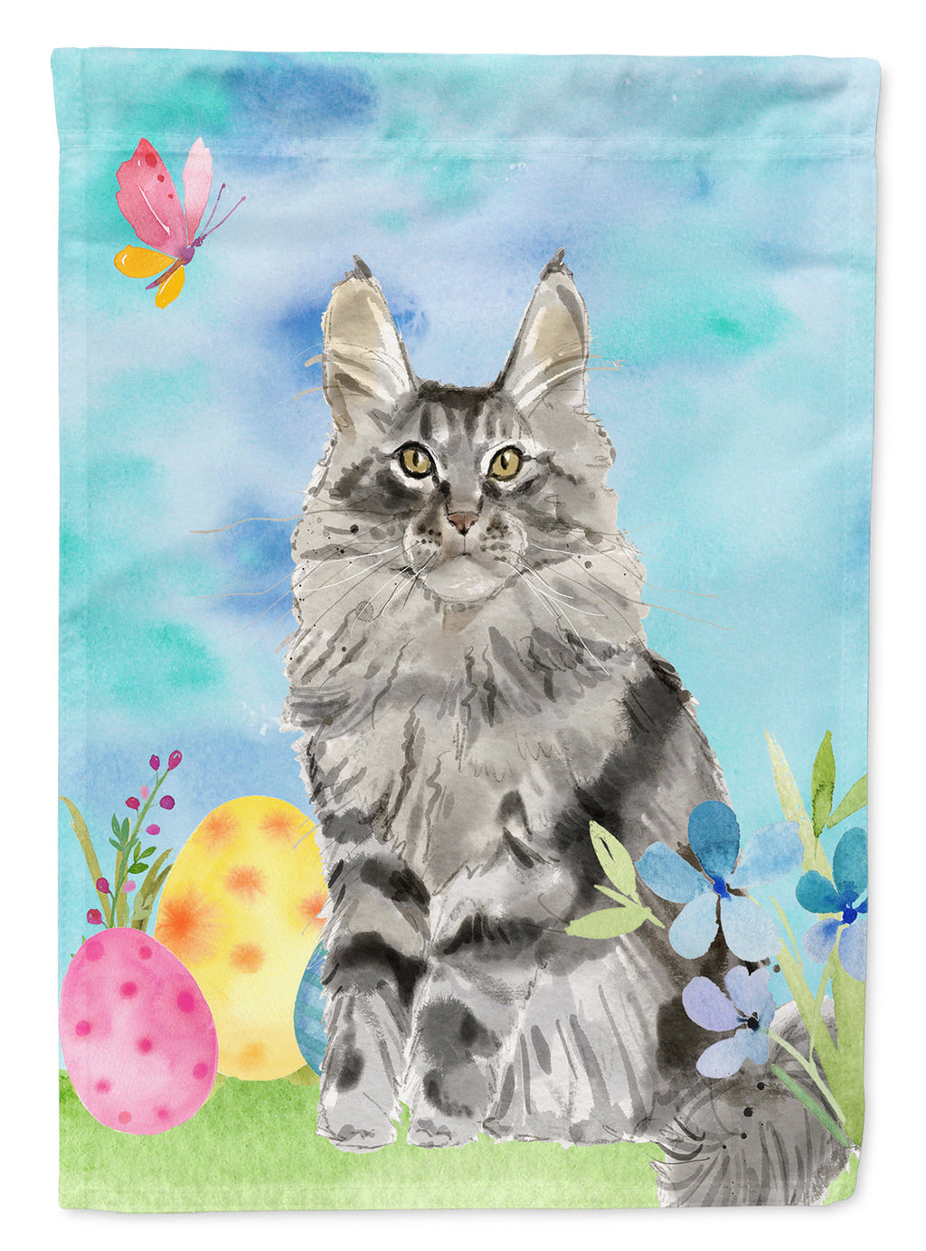 Maine Coon Easter Eggs Garden Flag Mailbox Decorative Yard Banner Outside Patio Artwork for Flower Beds, Garden Size, Multicolor