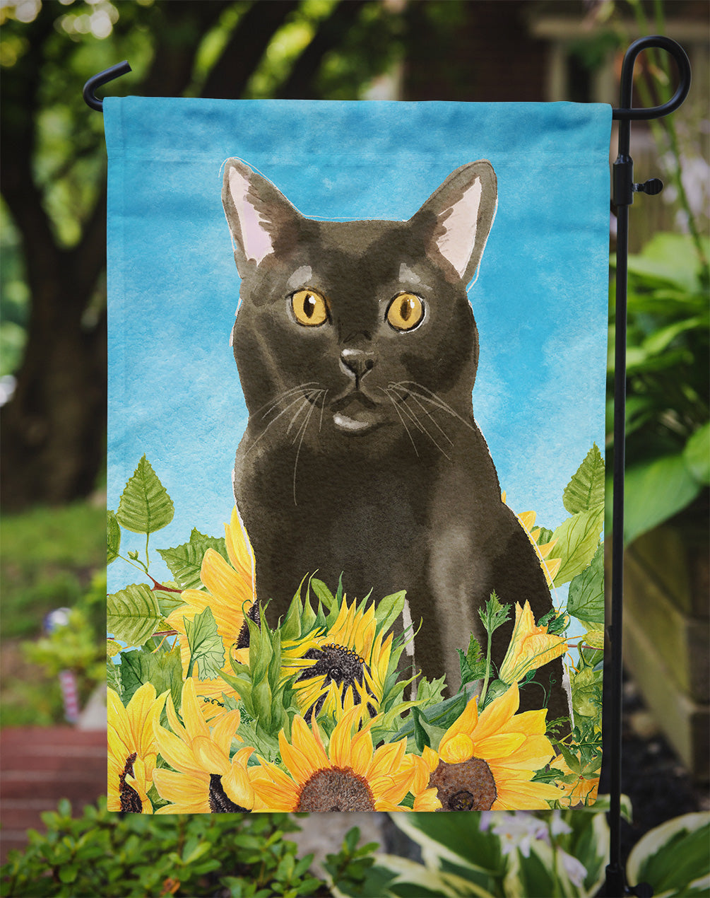 Bombay in Sunflowers Garden Flag Mailbox Decorative Yard Banner Outside Patio Artwork for Flower Beds, Garden Size, Multicolor