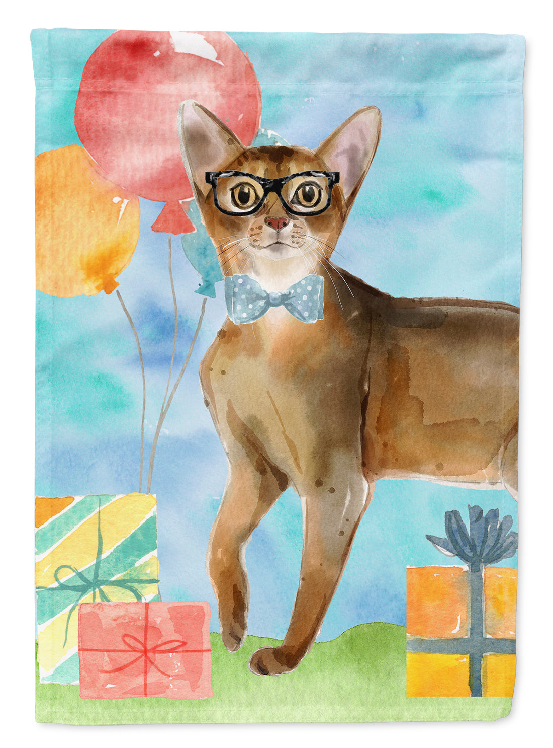 Abyssinian Happy Birthday Garden Flag Mailbox Decorative Yard Banner Outside Patio Artwork for Flower Beds, Garden Size, Multicolor