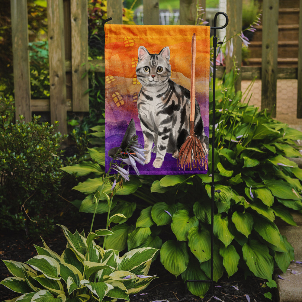 American Shorthair Halloween Garden Flag Mailbox Decorative Yard Banner Outside Patio Artwork for Flower Beds, Garden Size, Multicolor