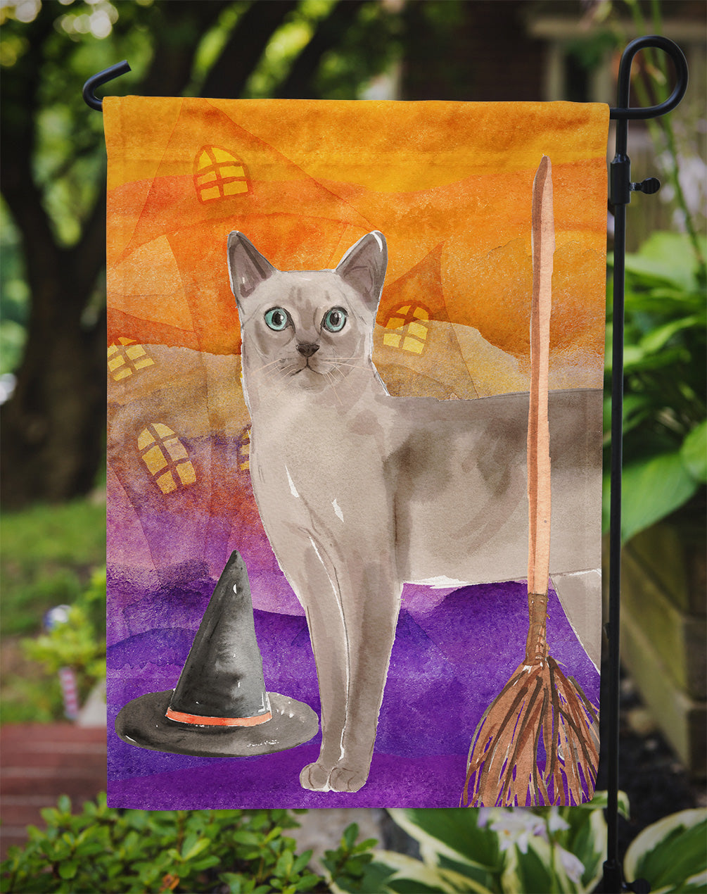 Tonkinese Halloween Garden Flag Mailbox Decorative Yard Banner Outside Patio Artwork for Flower Beds, Garden Size, Multicolor