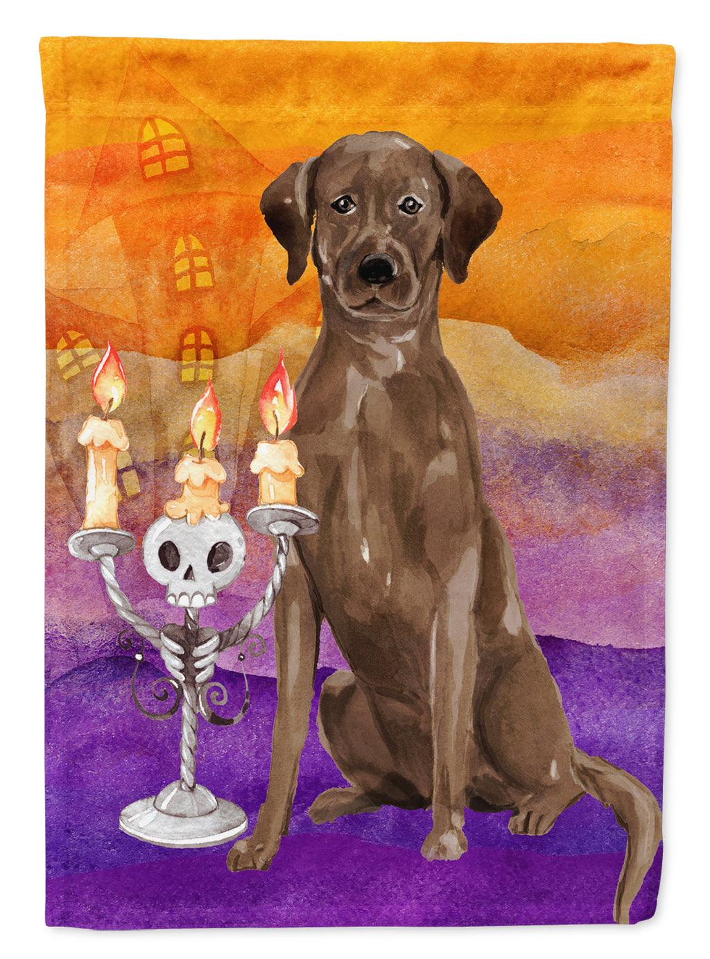 Halloween Chocolate Labrador Retriever Garden Flag Mailbox Decorative Yard Banner Outside Patio Artwork for Flower Beds, Garden Size, Multicolor