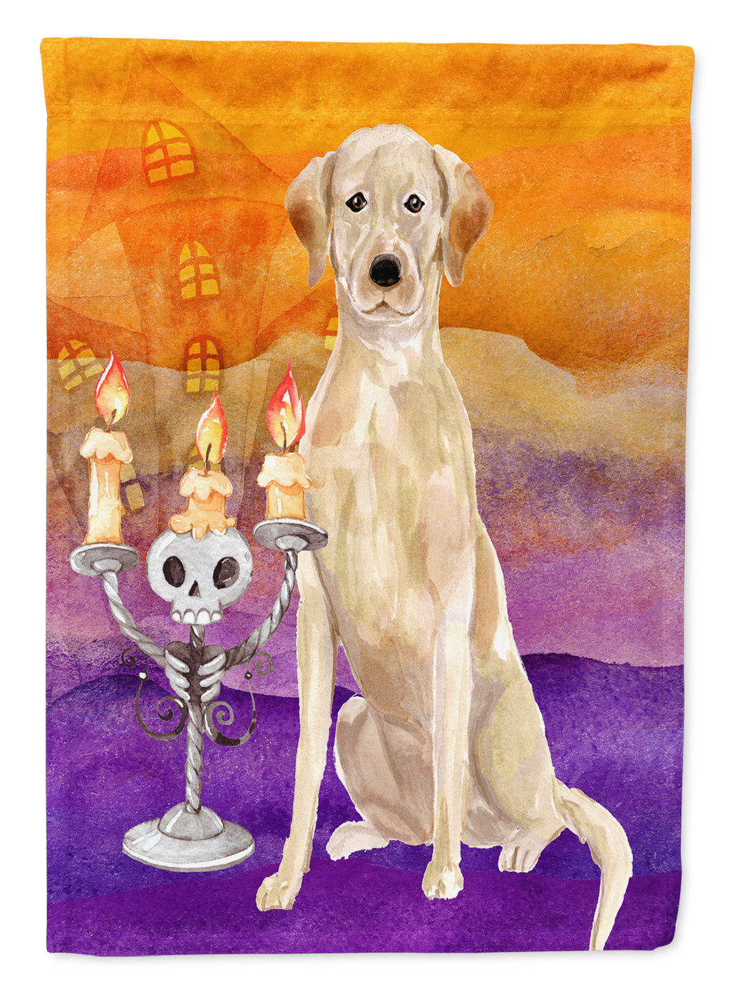 Halloween Yellow Labrador Retriever Garden Flag Mailbox Decorative Yard Banner Outside Patio Artwork for Flower Beds, Garden Size, Multicolor