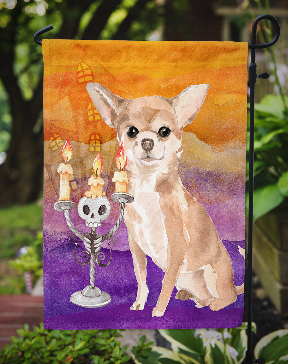 Halloween Chihuahua Garden Flag Mailbox Decorative Yard Banner Outside Patio Artwork for Flower Beds, Garden Size, Multicolor