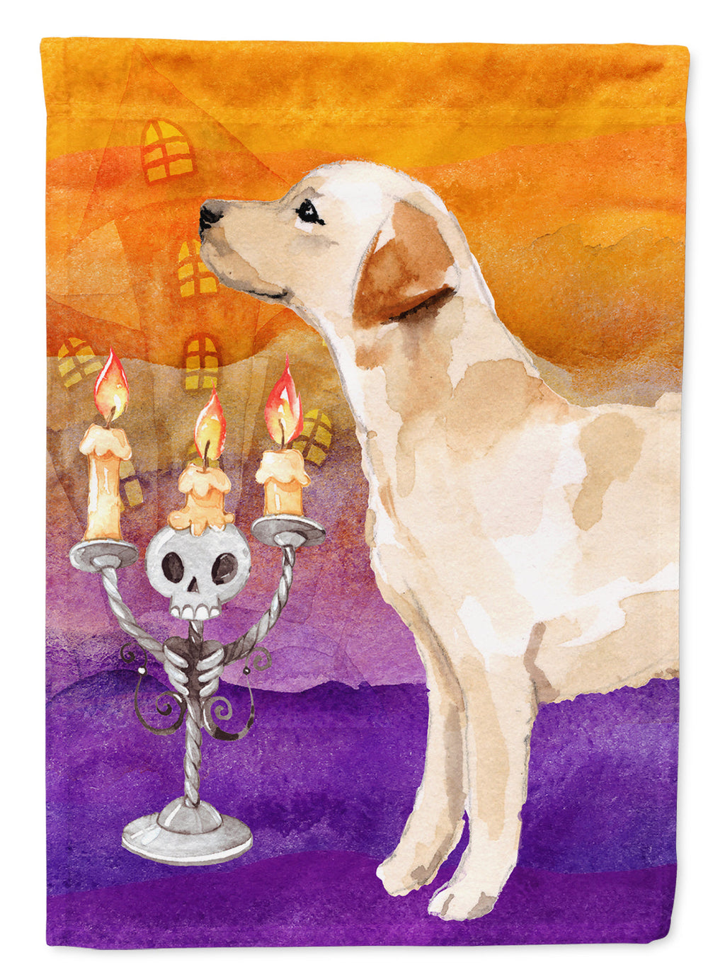 Halloween Labrador Retriever Yellow Garden Flag Mailbox Decorative Yard Banner Outside Patio Artwork for Flower Beds, Garden Size, Multicolor
