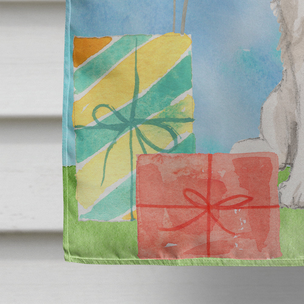 Happy Birthday Tricolor Cavalier Spaniel House Flag 28x40 Porch Sleeve Pole Decorative Outside Yard Banner Artwork Wall Hanging, Polyester