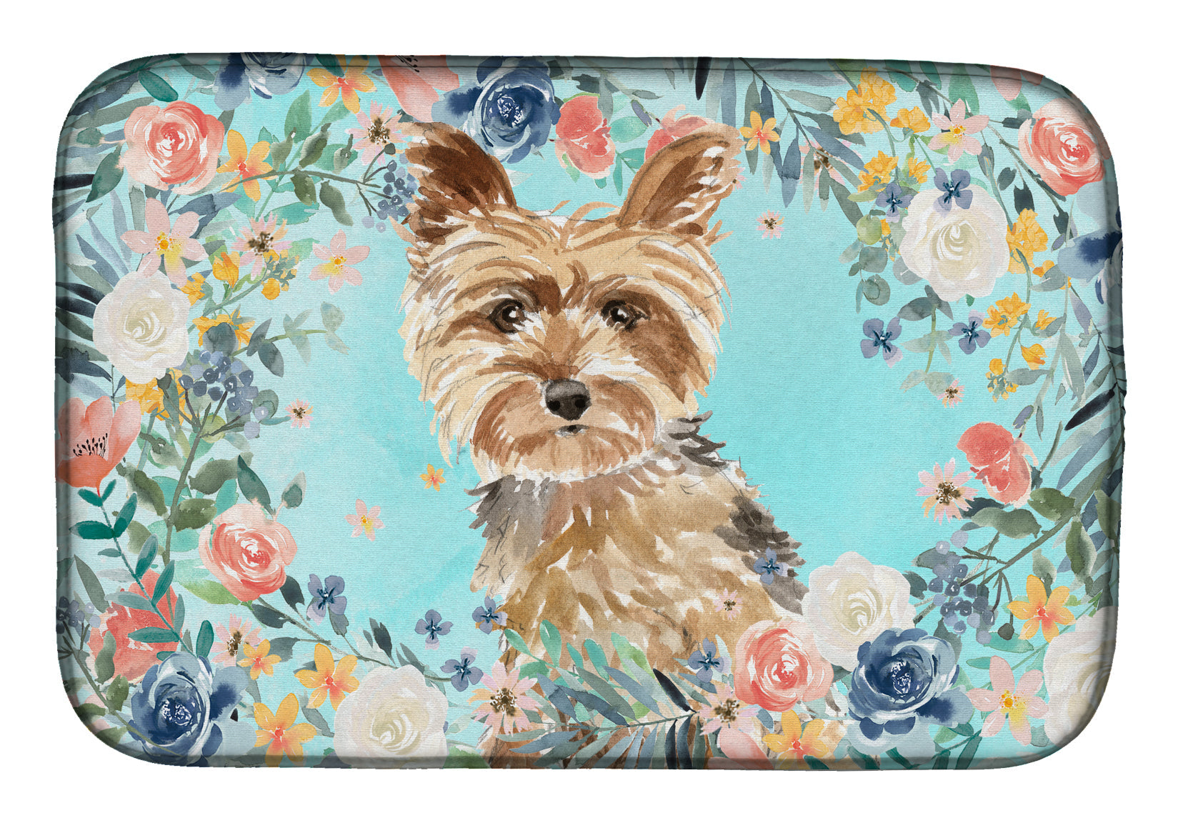 Yorkie Dish Drying Mat Absorbent Dish Drying Mat Pad for Kitchen Counter Dish Drainer Mat for Countertop, 14 x 21", Multicolor