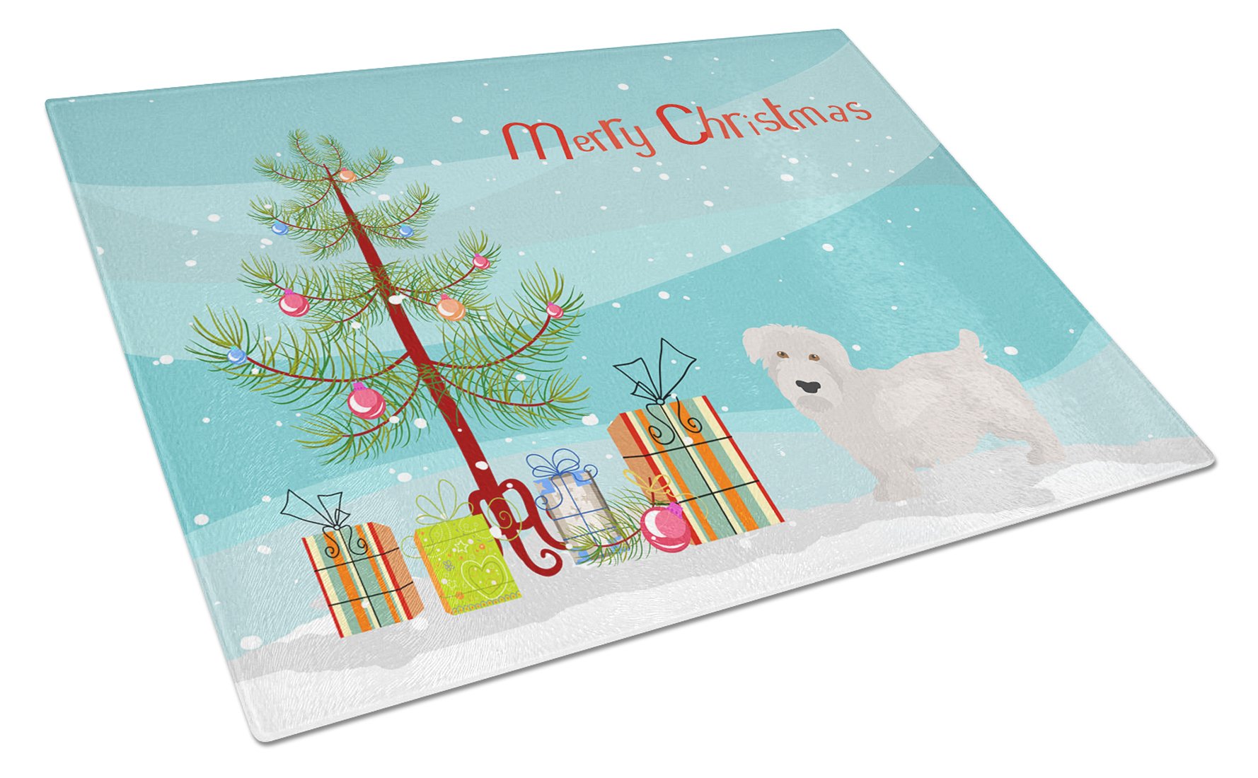 Glen of Imal Christmas Tree Cutting Board Tempered Glass Kitchen Cutting Surface, Heat Resistant Chopping, Non-Slip Feet, Food Prep & Serving