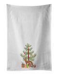 Italian Greyhound Christmas Tree Kitchen Towel Set of 2 White Dish Towels Decorative Bathroom Hand towel for Hand, Face, Hair, Yoga, Tea, Dishcloth, 19 X 28", White