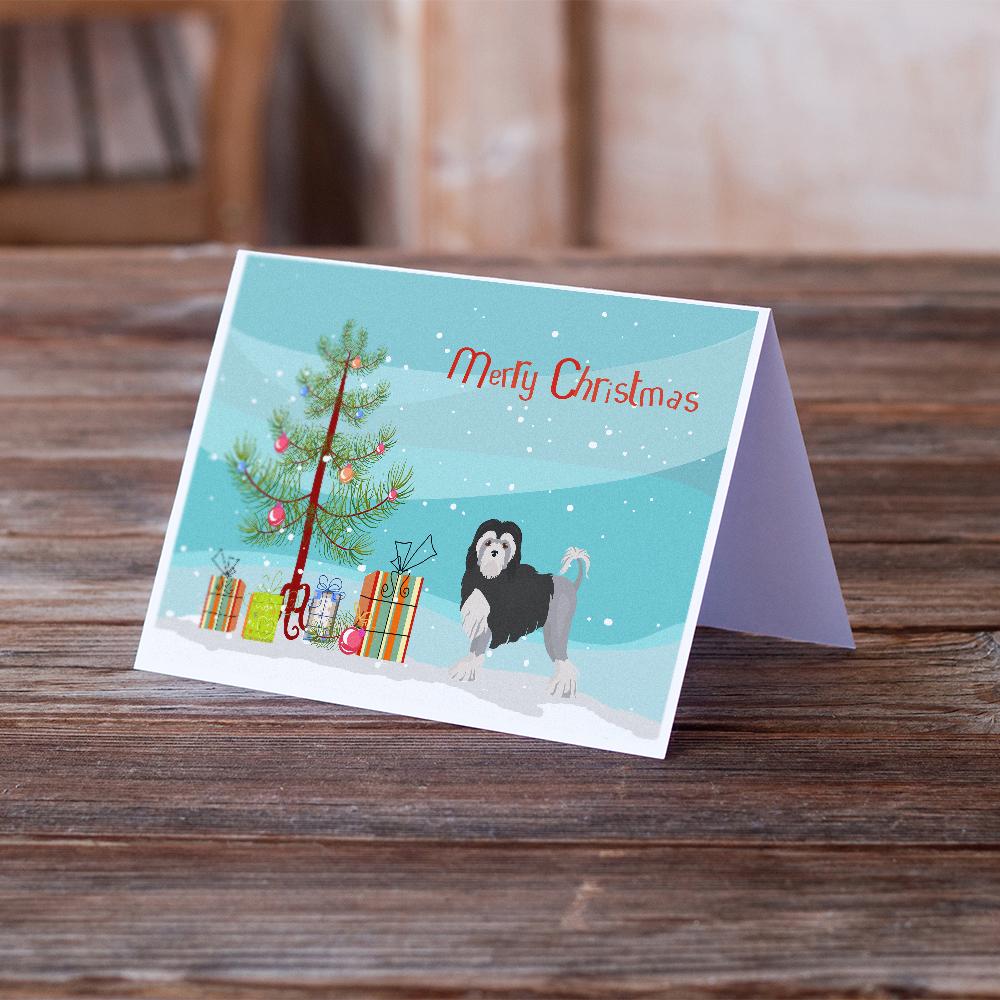 Lowchen or Little Lion Dog Christmas Tree Greeting Cards Pack of 8 Blank Cards with Envelopes Whimsical A7 Size 5x7