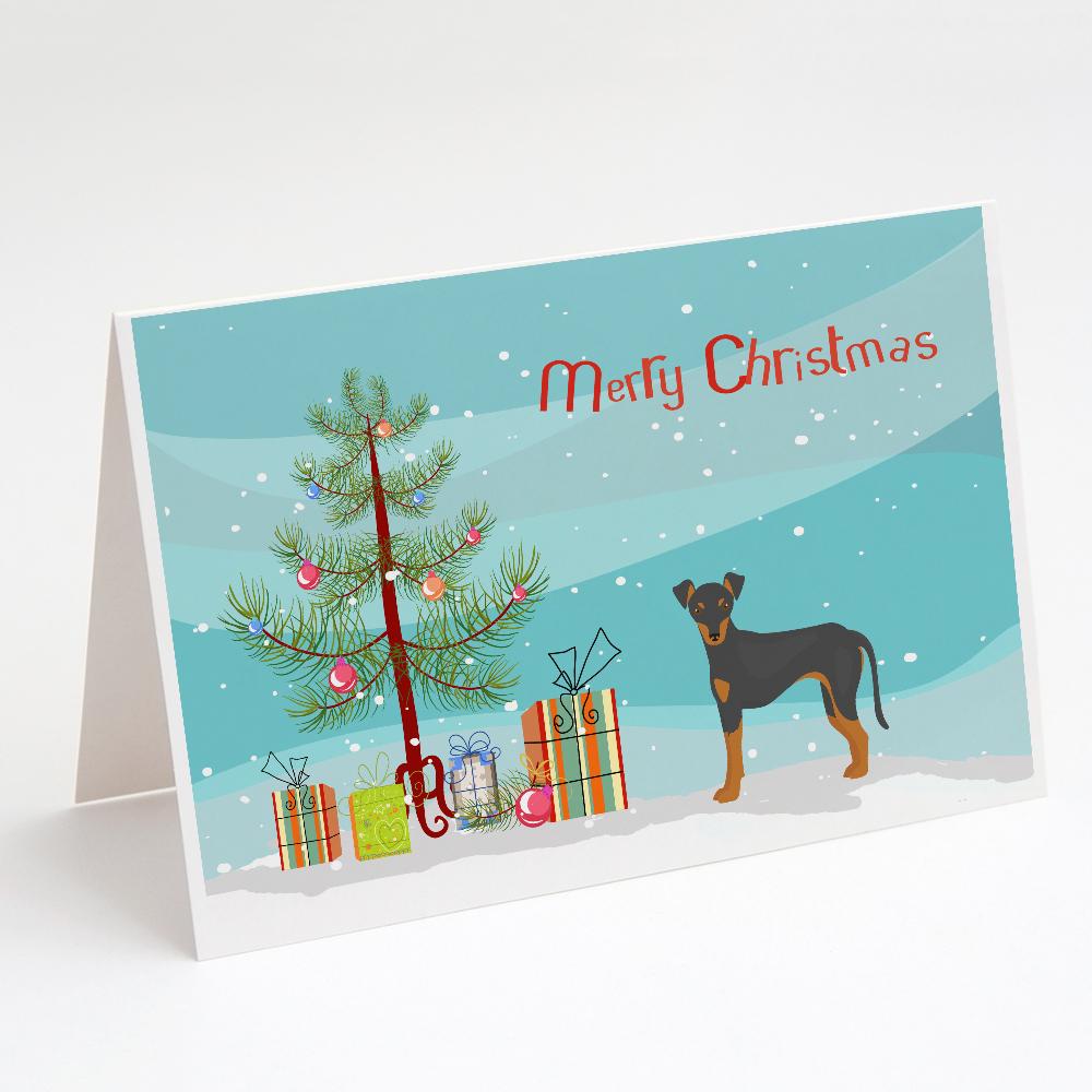 Manchester Terrier Christmas Tree Greeting Cards Pack of 8 Blank Cards with Envelopes Whimsical A7 Size 5x7