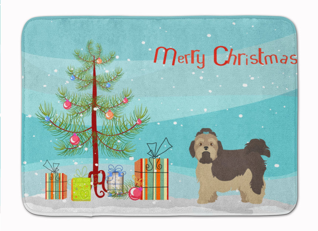 Russian Tsvetnaya Bolonka Lap Dog Christmas Tree Memory Foam Kitchen Mat Machine Washable Anti-Fatigue Cushion Comfort Bath or Kitchen Rug