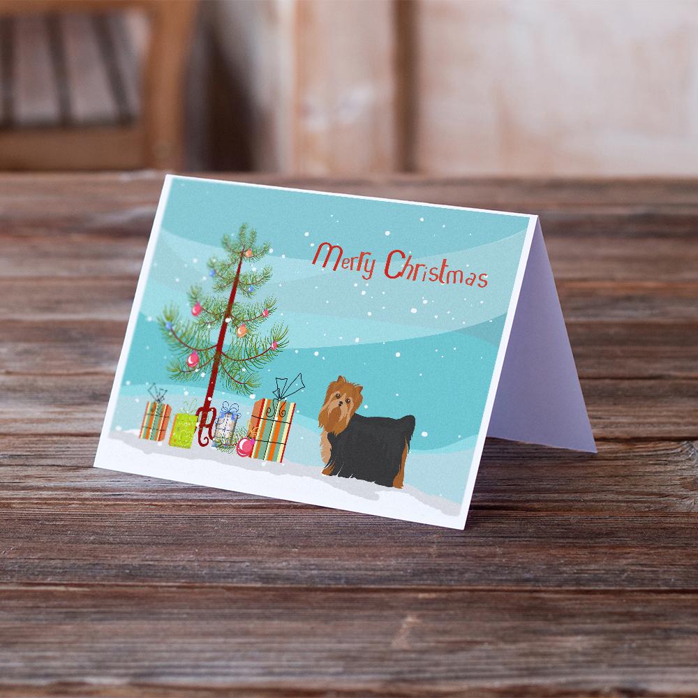 Yorkshire Terrier Christmas Tree Greeting Cards Pack of 8 Blank Cards with Envelopes Whimsical A7 Size 5x7