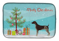 German Shorthaired Pointer Christmas Tree Dish Drying Mat Absorbent Dish Drying Mat Pad for Kitchen Counter Dish Drainer Mat for Countertop, 14 x 21", Multicolor