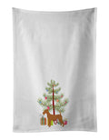 Irish Terrier Christmas Tree Kitchen Towel Set of 2 White Dish Towels Decorative Bathroom Hand towel for Hand, Face, Hair, Yoga, Tea, Dishcloth, 19 X 28", White